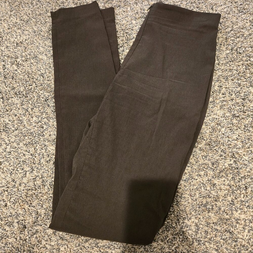 Lauren Vidal Olive Green Zip Front Skinny Pants XS